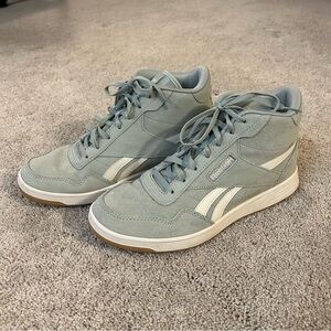 Reebok Women’s Seafoam Colored High-Top Sneakers with White Stripes